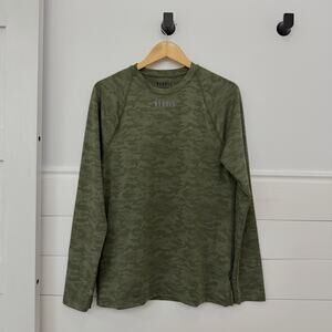 Men’s No Bull Lightweight Textured Camo Print Long Sleeve T Shirt Size M